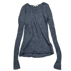 Madewell Ribbed Long Sleeve Sweater Alpaca Blend Blue Size S